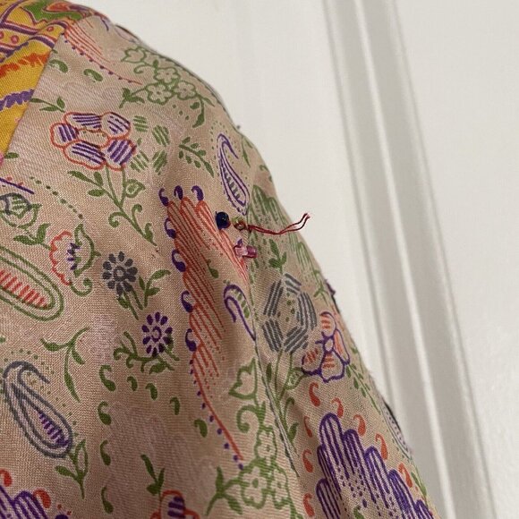 Chan Luu Womens Medium Embroidered Blouse Mirrored Beaded Multi-Color Bohemian - Picture 12 of 14